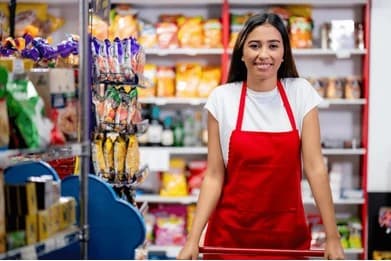 Tendera en una tienda de barrio colombiana — el público de Conto